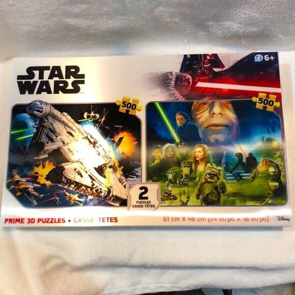 New Star Wars puzzles 500pc each. Prime lenticular puzzle - Picture 1 of 8
